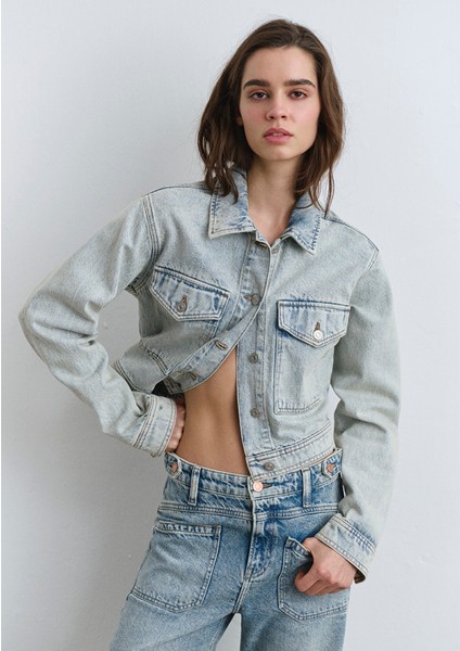 Risa Real Blue Gölgeli Buz Mavi Jean Ceket 1110642-89204