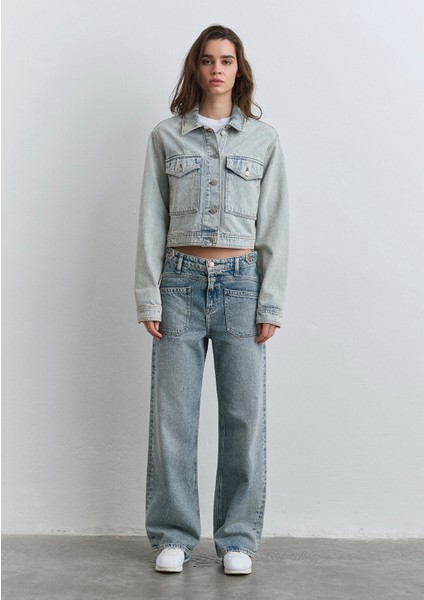 Risa Real Blue Gölgeli Buz Mavi Jean Ceket 1110642-89204