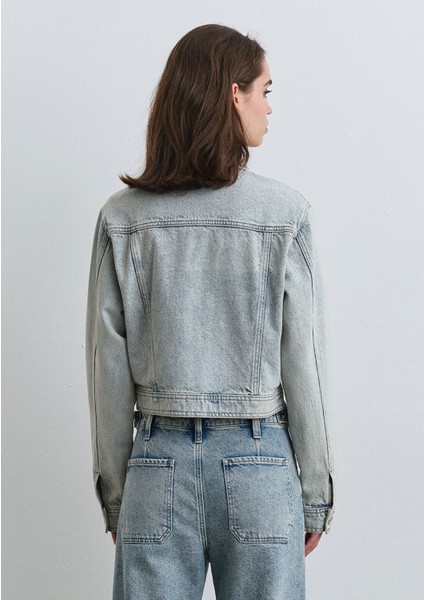 Risa Real Blue Gölgeli Buz Mavi Jean Ceket 1110642-89204