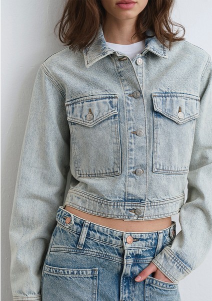 Risa Real Blue Gölgeli Buz Mavi Jean Ceket 1110642-89204