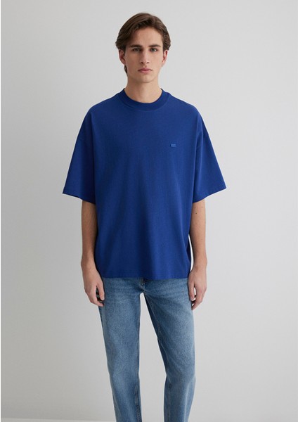 Bisiklet Yaka Mavi Basic Tişört 0611931-70722 modelleri
