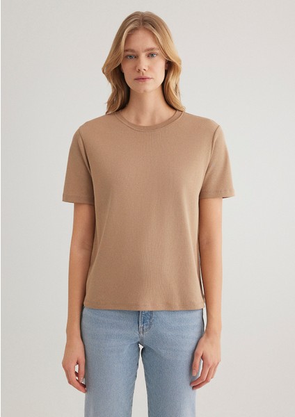 Kahverengi Basic Tişört 1612916-83593 modelleri