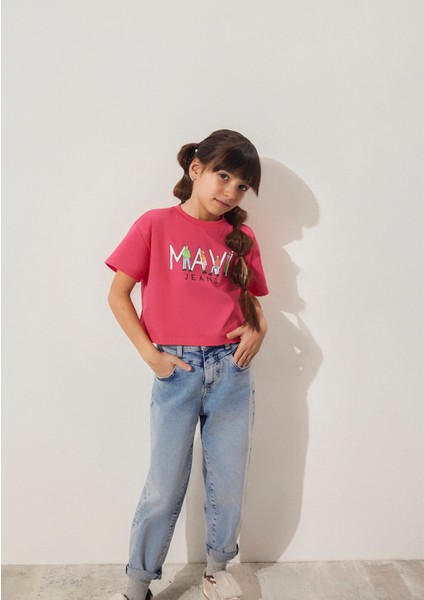 Jeans Baskılı Pembe Tişört 7610286-71111