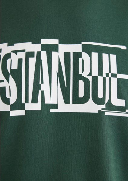Istanbul Baskılı Yeşil Tişört 0611789-71580 indirimleri
