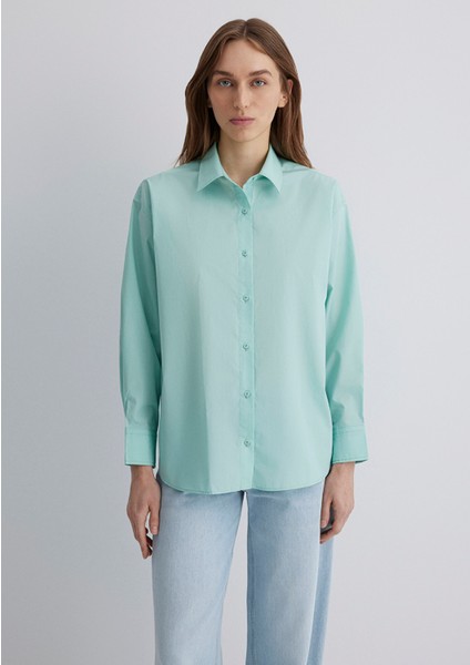 Yeşil Poplin Gömlek 1210103-71449