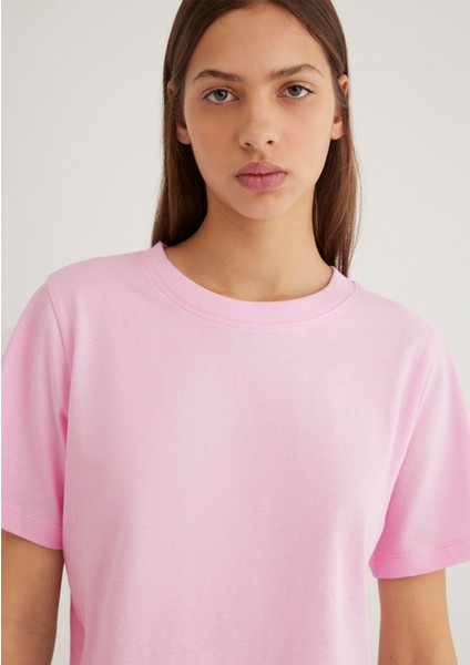 Pembe Crop Basic Tişört 1613072-71117