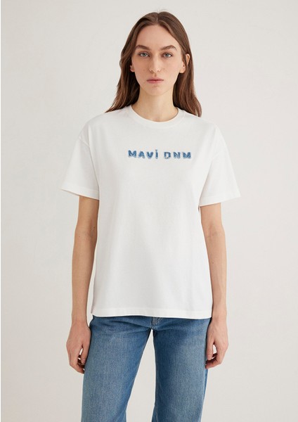 Mavi Baskılı Ekru Tişört 1613146-70057 fırsatları