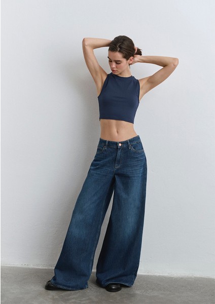 Mimi Iconic Koyu Mavi Jean Pantolon 1012615-90363 fırsatları