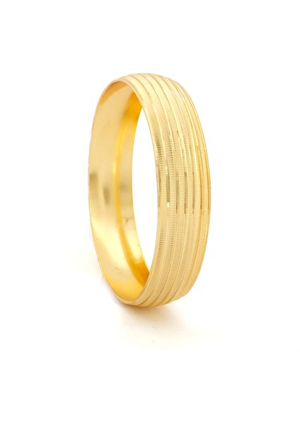 Altın Kaplama Dik Çizgili 1.5 cm Bilezik BLZ-3076