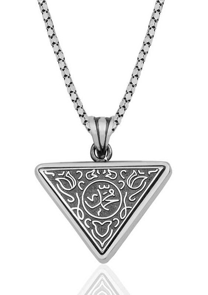 Gümüş Üçgen Muhammed Muskalık Kolye