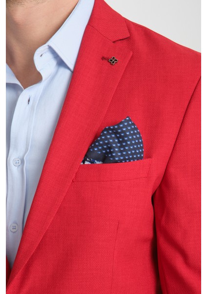 Arunte Erkek Kırmızı Keten Görünümlü Ince Dört Mevsim Giyilebilir Slim Fit Blazer Ceket fiyatları