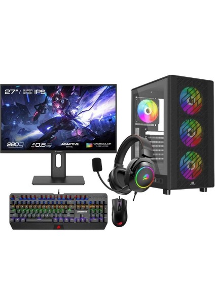 Pb A600B Rgb Kasa Amd Ryzen 5 5600 16 GB Ram 500 GB SSD Asus Dual Rtx 4060 W11 + Full Set