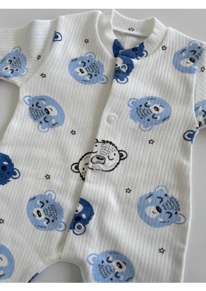 Organik Bebek Baskılı Desenli Tulum Takımı Yenidoğan Kıyafet 0-3-6-9 Ay Pamuklu modelleri