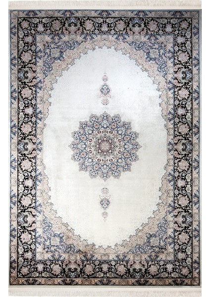 Ferimah 39857B Krem Yumuşak Dokulu Sık Dokuma Üst Kalite Vintage Ipek Bambu Halı