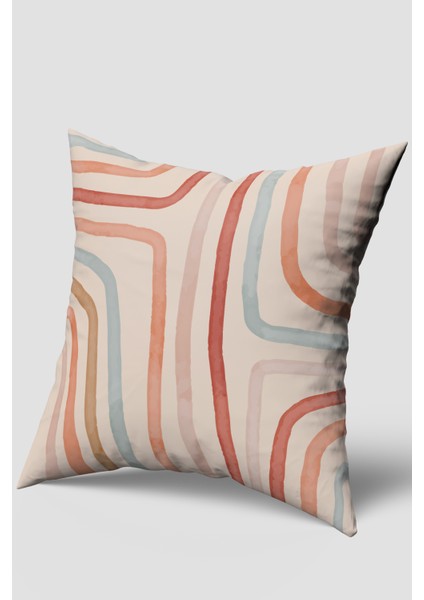 Bohem Desenli Çok Renkli Çizgili Kırlent Kılıfı