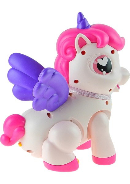 Oyuncak Unicorn Işıklı Sesli Boynuzlu At Pilli Hareketli 20 cm