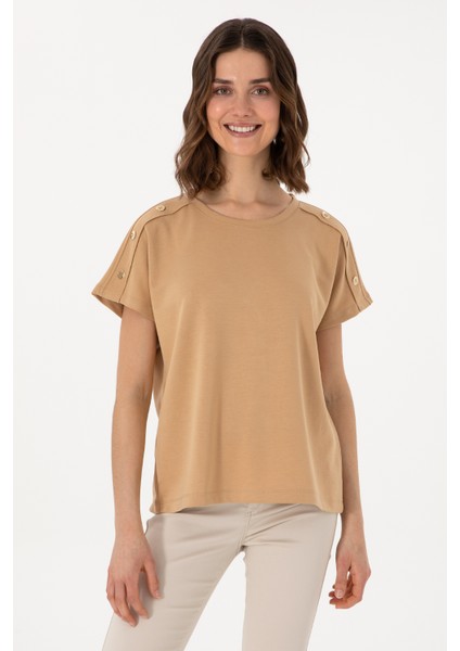 Kadın Camel Tişört 50300737-VR015
