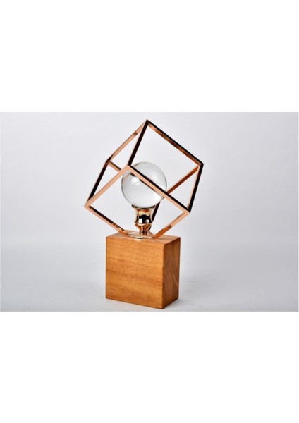 Seta Regina Decor Ahşap Ayak Kristal Küp Gold 39 cm