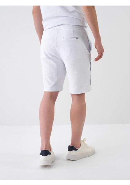 Beyaz Regular Fit Pamuklu Şort
