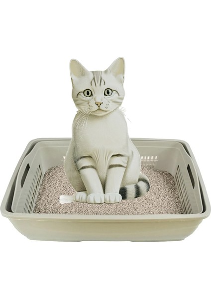 Açık Süzeçli Elekli Kedi Tuvaleti 37X49X17 cm
