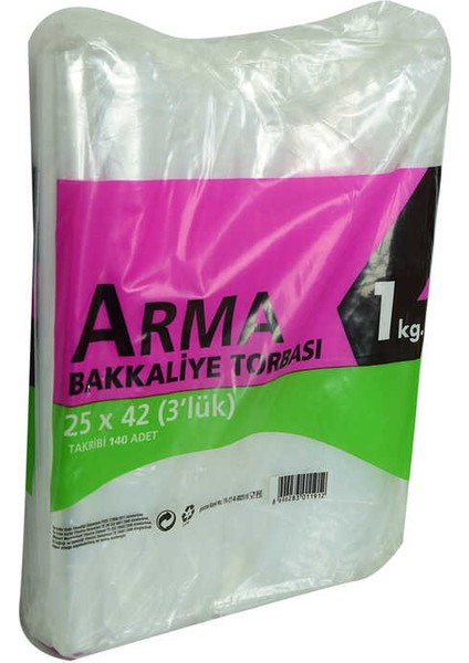 Naylon Torba Arma Şeffaf Bakkaliye Kuruyemiş Şeker Torbası 25 x 42 (3 Lik ) Takribi 140 Adet 1000 gr modelleri