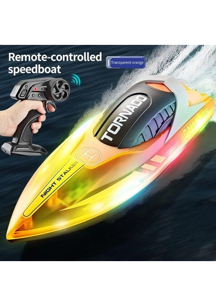 Yeni Uzaktan Kumandalı Tekne 2.4g Uzaktan Kumandalı Yüksek-Hız Teknesi LED Işık Tekne Şarj Edilebilir Çocuk Oyuncağı Hediye S