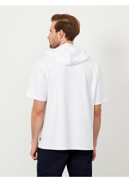 Erkek Beyaz Oversize Pamuklu Sweatshirt fırsatları