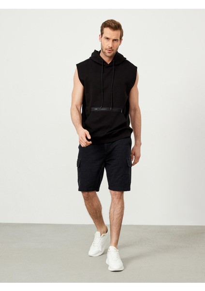 Siyah Oversize Pamuklu Sweatshirt