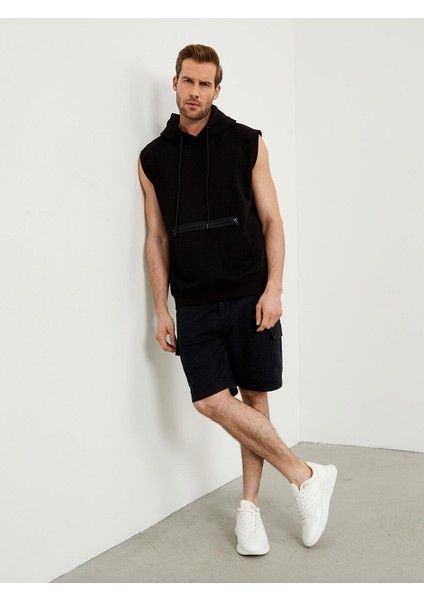 Siyah Oversize Pamuklu Sweatshirt