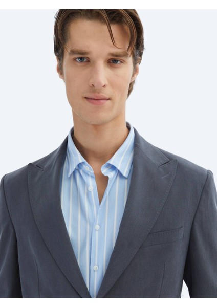 Antrasit Düz Modern Fit Takım Elbise