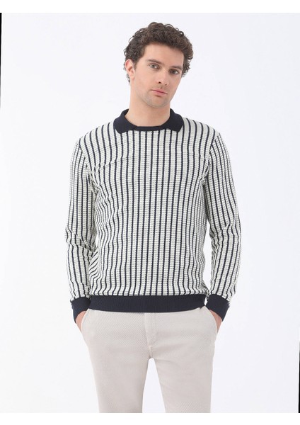 Indigo Bisiklet Yaka Sweatshırt