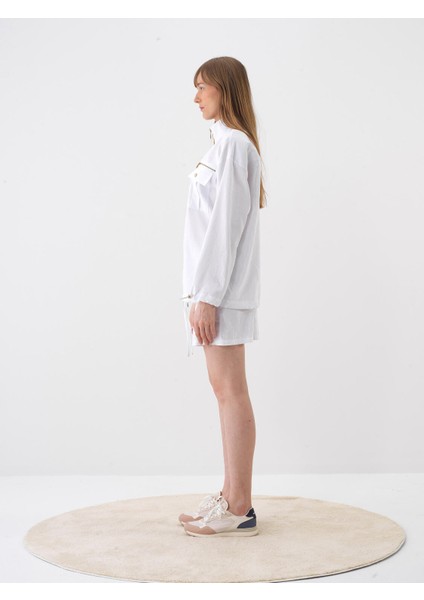 Kadın Beyaz Oversize Ceket