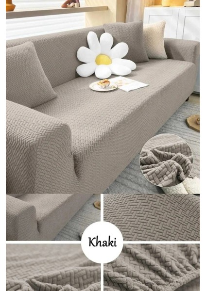 Tuğla Desen Likra Kumaş Koltuk ,kanepe .çekyat Örtüsü Esnekli 3+3+1+1takım Koltuk Için