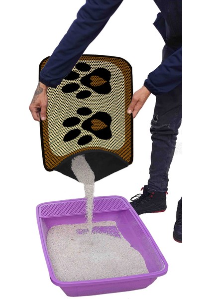 Büyük Boy Elekli Tuvalet Önü Desenli Kedi Kumu Paspası 60 x 80 cm fiyatları