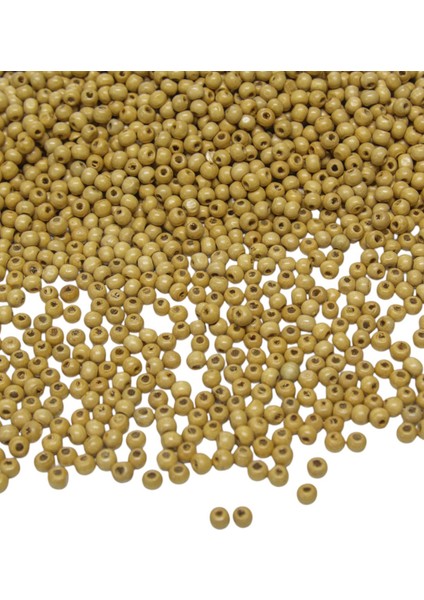 5 Mm Ham Rengi Ahşap Boncuk 30 gr (560 ADET)