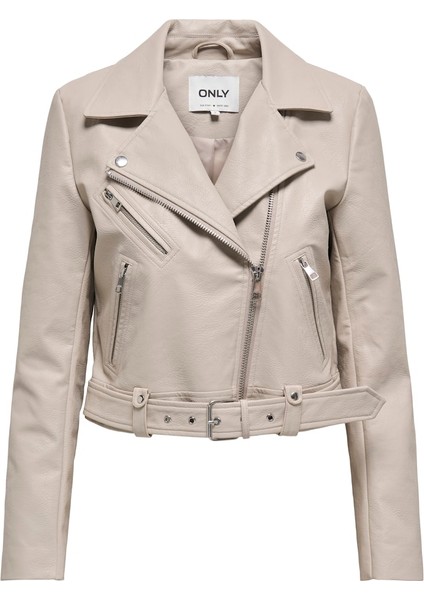 Onlvera Faux Leather Bıker Otw Kadın Deri Mont ve Ceket 15232135 String
