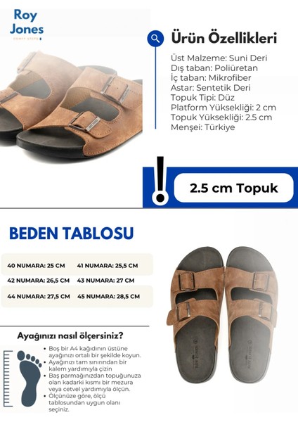 Delhi 4 Mevsim Anatomik Taban Çift Tokalı Ayarlanabilir Erkek Terlik 5002