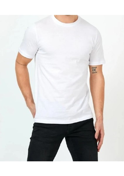 Siyah-Beyaz- Lacivert 3'lü paket Erkek Slim Fit Bisiklet Yaka Kısa Kol Tişört fiyatları