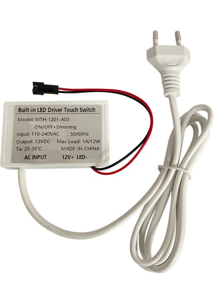 220 Volt Girişli Dokunmatik (Touch) Ayna Arkası Sensör 12V 1A Banyo Aynası Sensörü Mobilya Sensörü