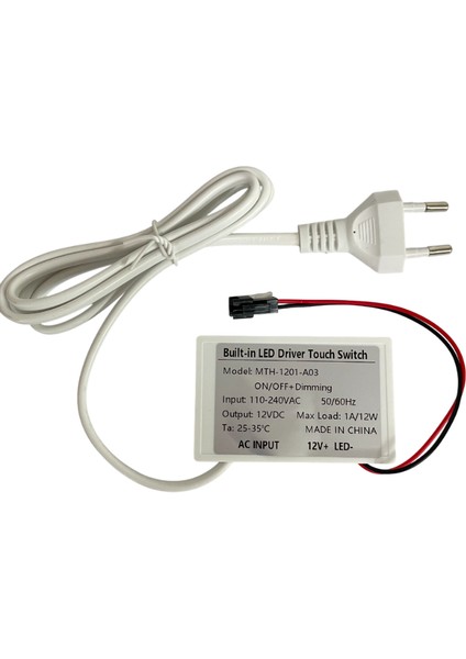 220 Volt Girişli Dokunmatik (Touch) Ayna Arkası Sensör 12V 1A Banyo Aynası Sensörü Mobilya Sensörü