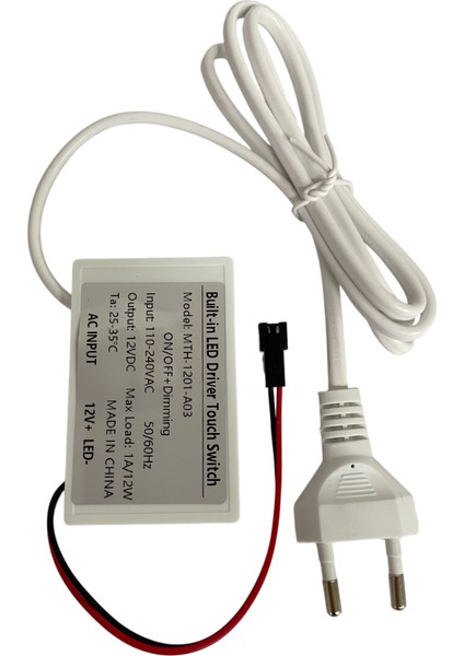 220 Volt Girişli Dokunmatik (Touch) Ayna Arkası Sensör 12V 1A Banyo Aynası Sensörü Mobilya Sensörü