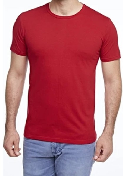 Erkek Slim Fit Bisiklet Yaka Kısa Kol Tişört
