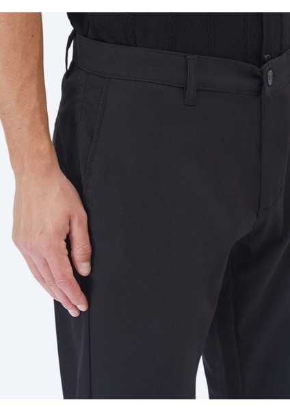 Siyah Dokuma Slim Fit Casual Pantolon modelleri