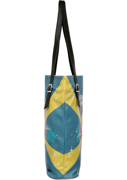 Kadın Vegan Deri Mavi Omuz Çantası - Find Your Inner Peace Tasarım fırsatları