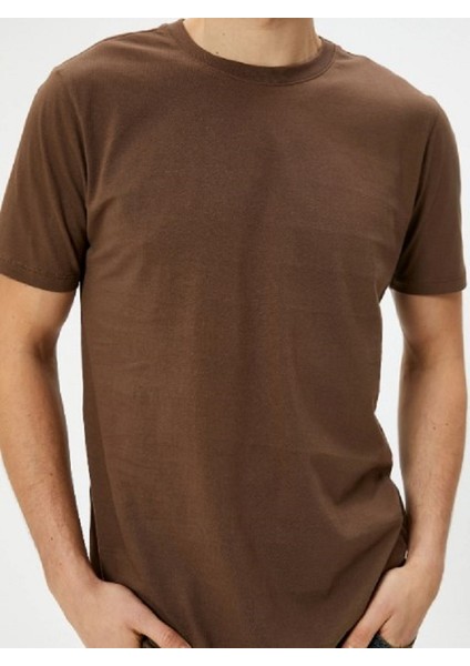 Erkek Slim Fit Bisiklet Yaka Kısa Kol Tişört