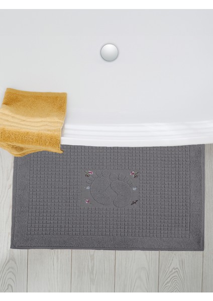 Banyo Çiçekli Pamuklu Ayak Havlusu 50 x 70 cm modelleri