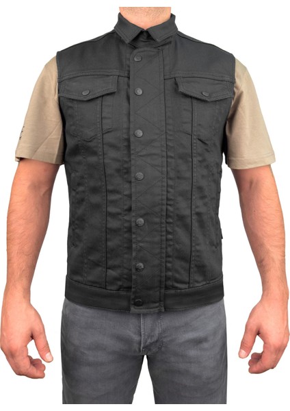Black Iron Vest Motosiklet Yeleği Erkek