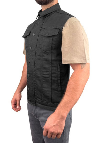 Black Iron Vest Motosiklet Yeleği Erkek
