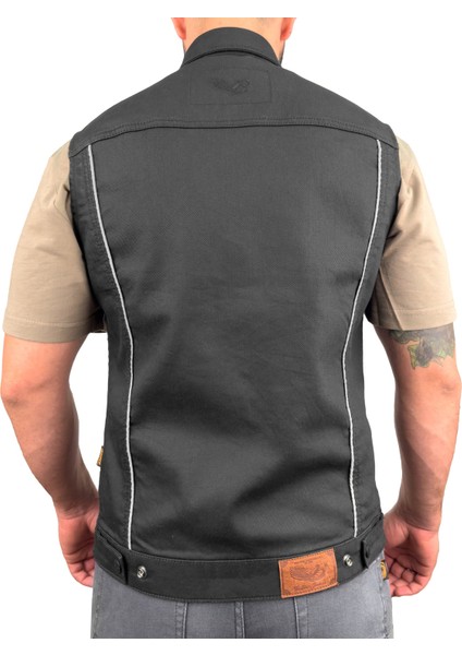 Black Iron Vest Motosiklet Yeleği Erkek