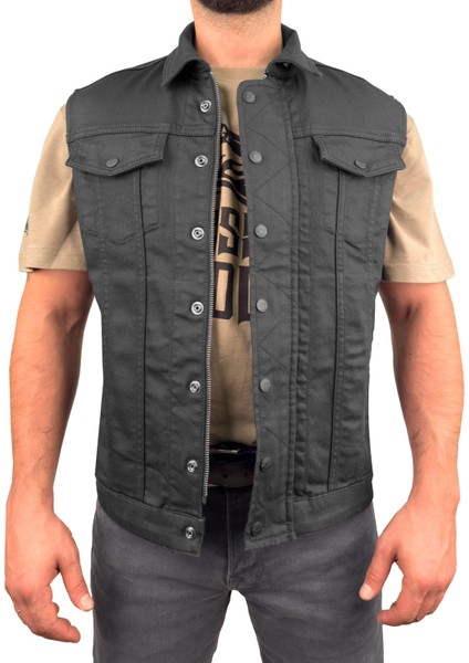 Black Iron Vest Motosiklet Yeleği Erkek